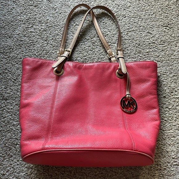 Michael Kors Handbags - Michael Kors Raspberry Leather Tote